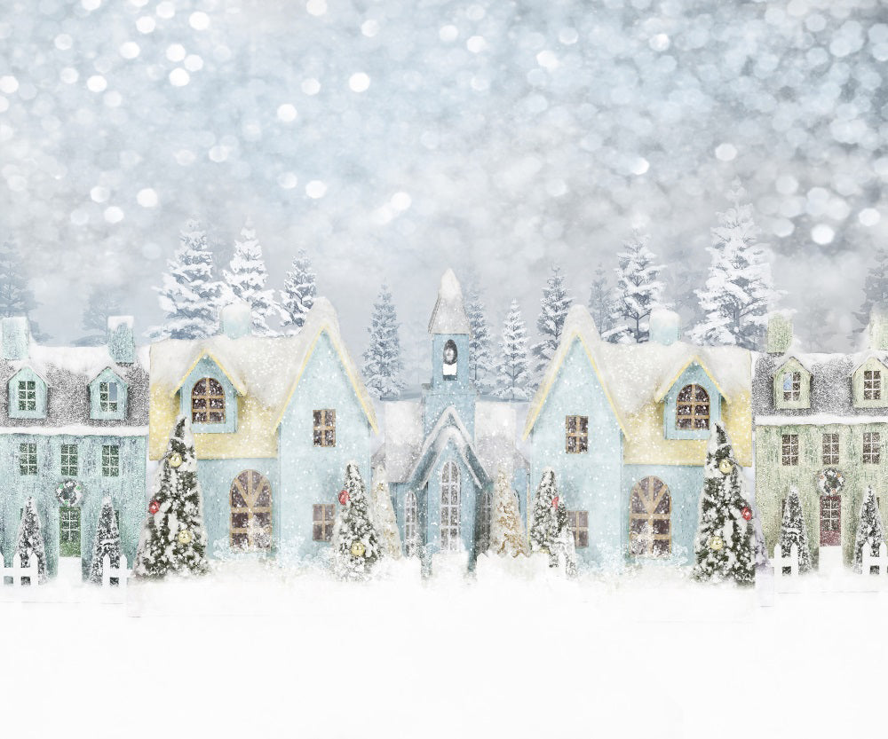 Kate Maison Neige Hiver Noël Toile de fond pour la photographie - Kate Backdrop FR