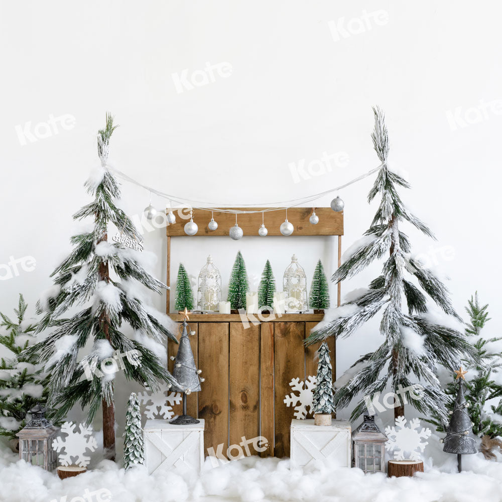 Kate Étagère Sapin de Noël Neige Blanc Toile de fond conçu par Emetselch - Kate Backdrop FR