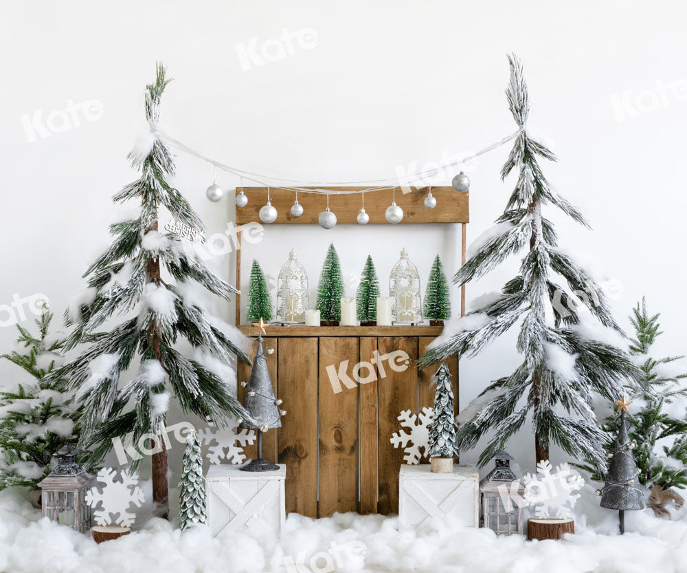 Kate Étagère Sapin de Noël Neige Blanc Toile de fond conçu par Emetselch - Kate Backdrop FR