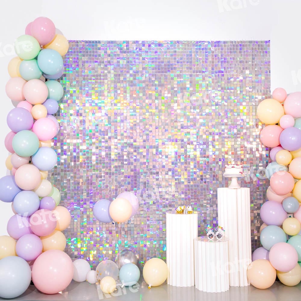 Kate Paillettes Ballons Fête Anniversaire Violet Toile de fond conçu par Emetselch - Kate Backdrop FR