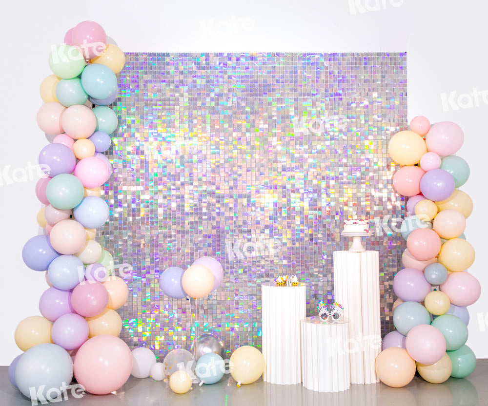 Kate Paillettes Ballons Fête Anniversaire Violet Toile de fond conçu par Emetselch - Kate Backdrop FR