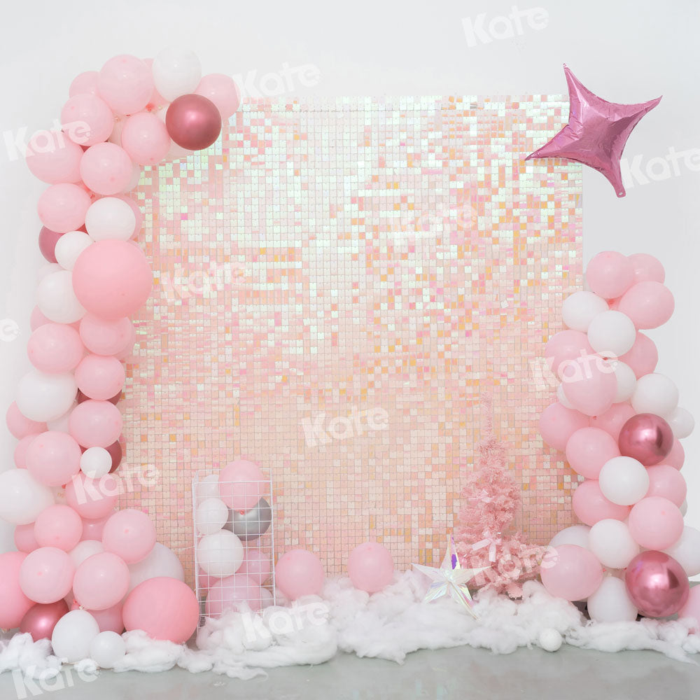 Kate Paillettes Rose Ballons Fête Anniversaire Toile de fond conçu par Emetselch - Kate Backdrop FR