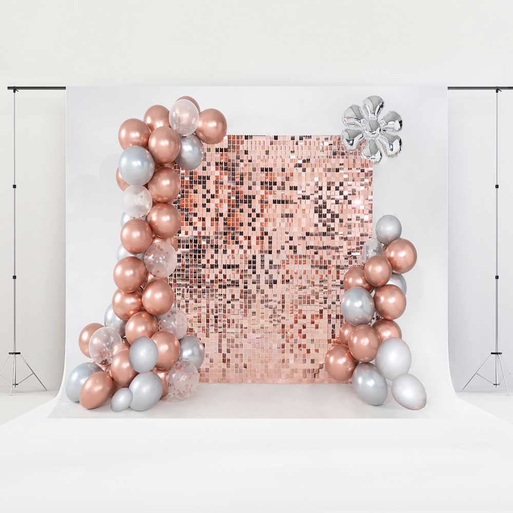 Kate Paillettes Champagne Ballons Fête Anniversaire Toile de fond conçu par Emetselch