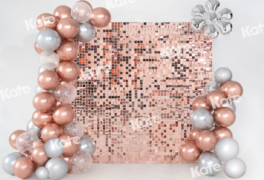 Kate Paillettes Champagne Ballons Fête Anniversaire Toile de fond conçu par Emetselch - Kate Backdrop FR