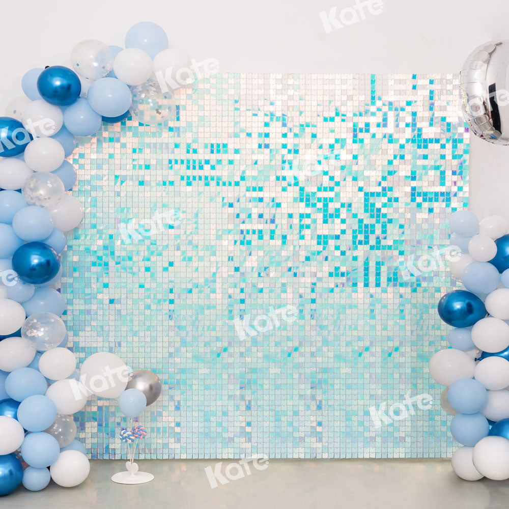 Kate Paillettes Bleu Ballons Fête Anniversaire Toile de fond conçu par Emetselch - Kate Backdrop FR
