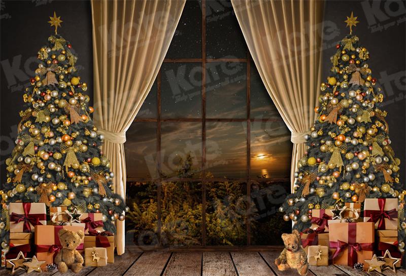 Kate Fenêtre Arbres de Noël Chaud Toile de fond pour la photographie
