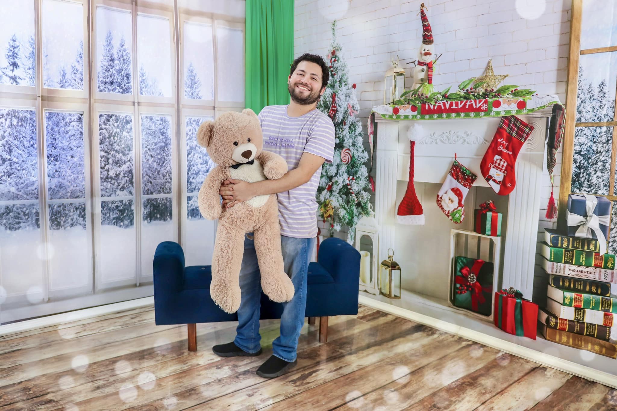 Kate Cheminée Intérieure Noël Ensemble de chambre (8pix8pi&10pix8pi&8pix10pi) - Kate Backdrop FR