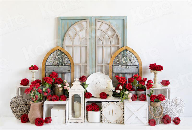 Kate Jardin Roses Saint-Valentin Toile de fond pour la photographie - Kate Backdrop FR