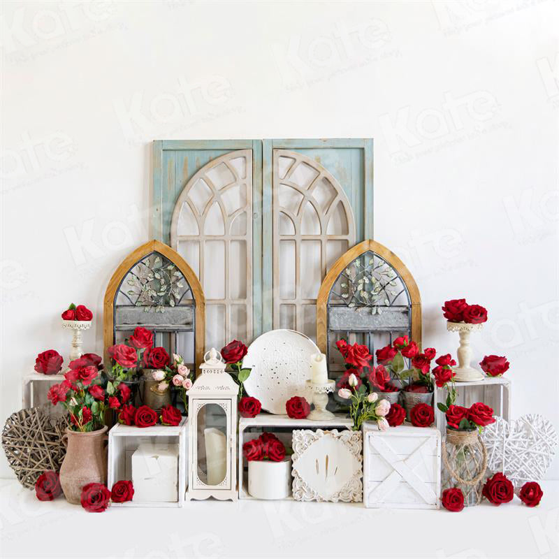 Kate Jardin Roses Saint-Valentin Toile de fond pour la photographie - Kate Backdrop FR