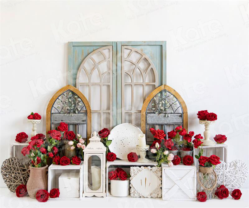 Kate Jardin Roses Saint-Valentin Toile de fond pour la photographie - Kate Backdrop FR
