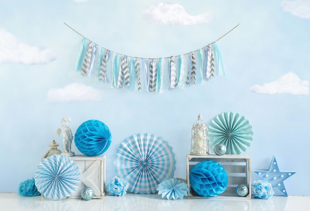 Kate Cake smash Bleu Décors Enfant Toile de fond conçu par Emetselch - Kate Backdrop FR