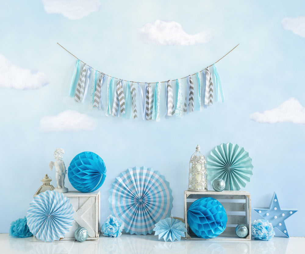 Kate Cake smash Bleu Décors Enfant Toile de fond conçu par Emetselch - Kate Backdrop FR