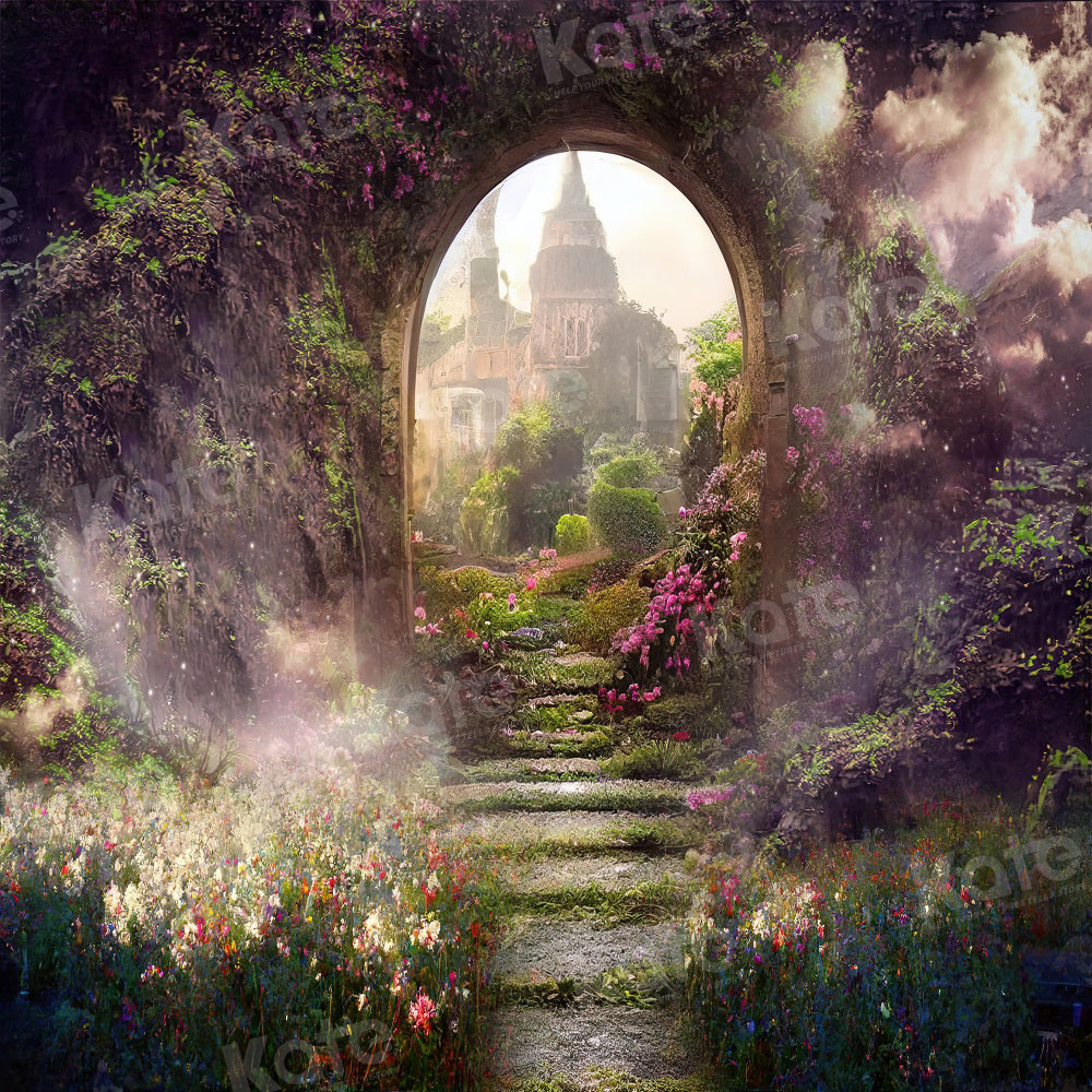 Kate Château Jardin Fleurs magiques Printemps Toile de fond pour la photographie - Kate Backdrop FR