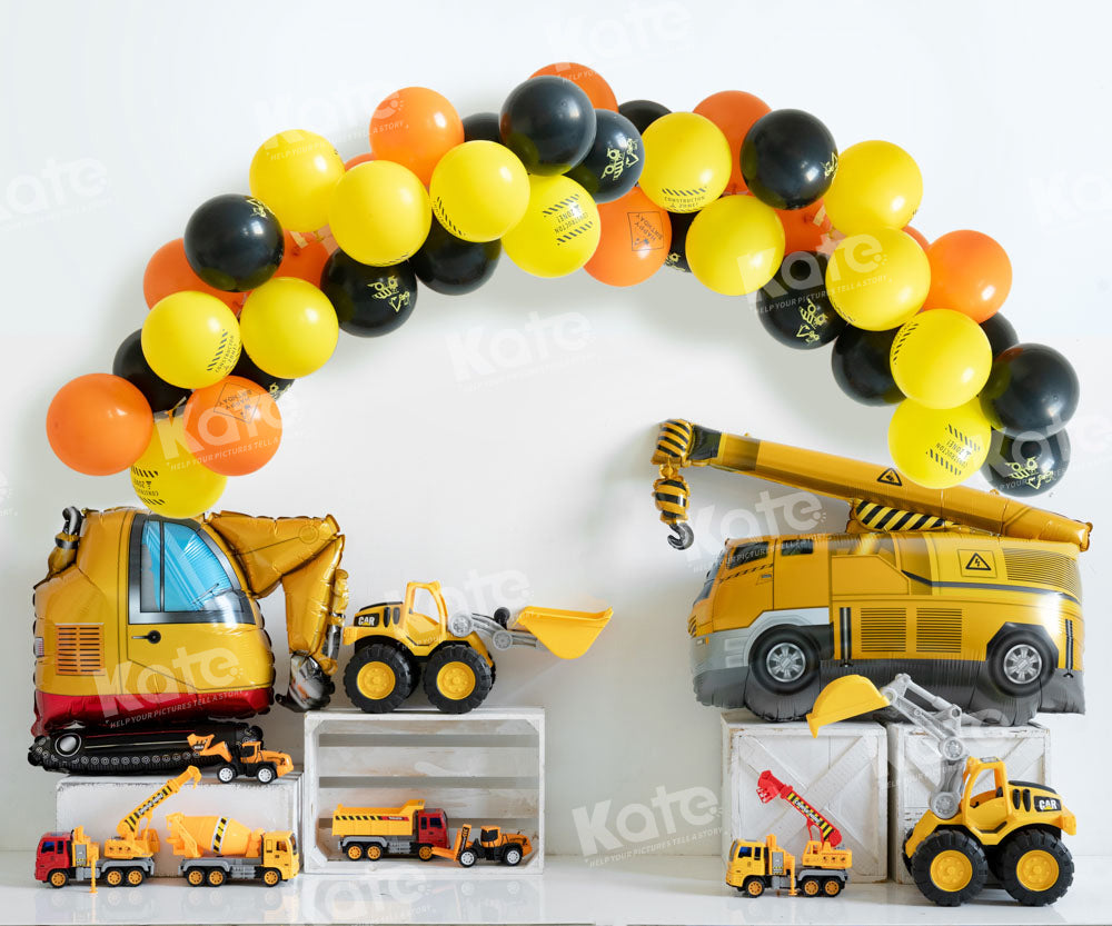 Kate Ballons Excavateur Construction Enfant Toile de fond conçu par Emetselch - Kate Backdrop FR