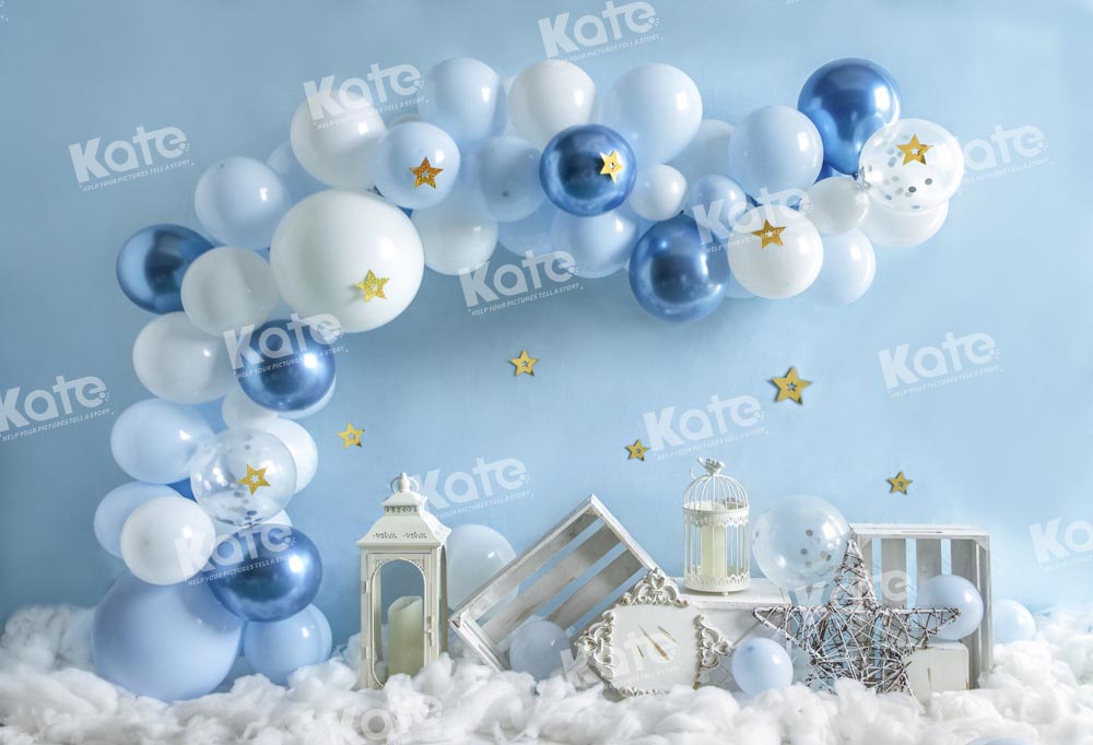 Kate Ballons Bleu Élégant Cake smash Toile de fond conçu par Emetselch - Kate Backdrop FR