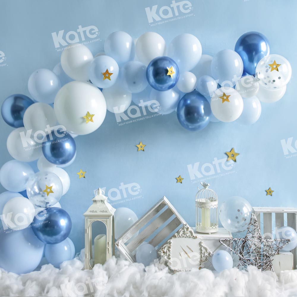 Kate Ballons Bleu Élégant Cake smash Toile de fond conçu par Emetselch - Kate Backdrop FR