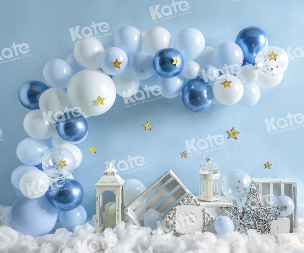 Kate Ballons Bleu Élégant Cake smash Toile de fond conçu par Emetselch - Kate Backdrop FR