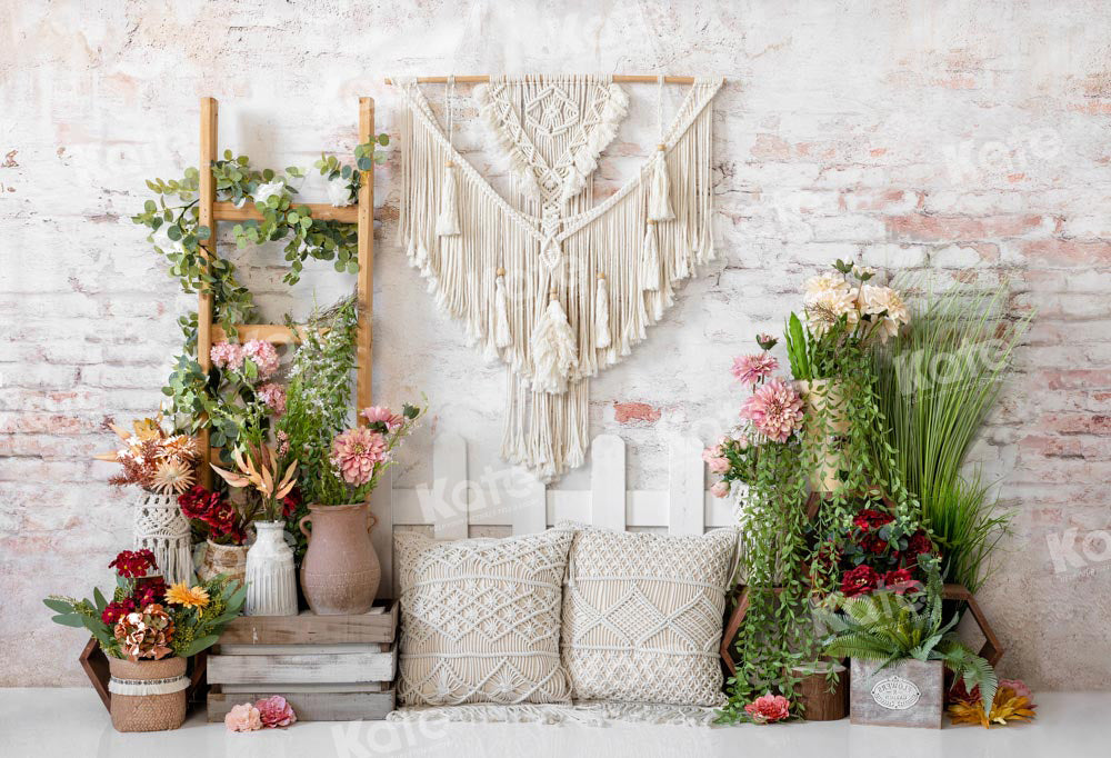 Kate Fleurs Boho Printemps Fête des mères Toile de fond conçue par Emetselch - Kate Backdrop FR