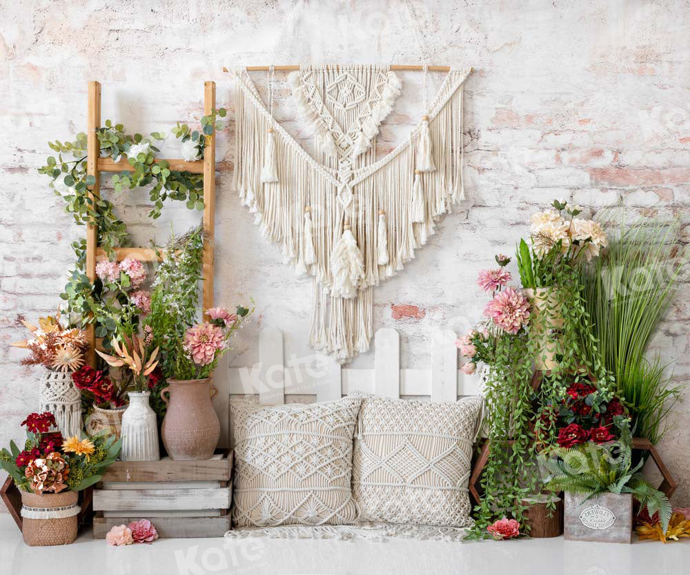 Kate Fleurs Boho Printemps Fête des mères Toile de fond conçue par Emetselch - Kate Backdrop FR