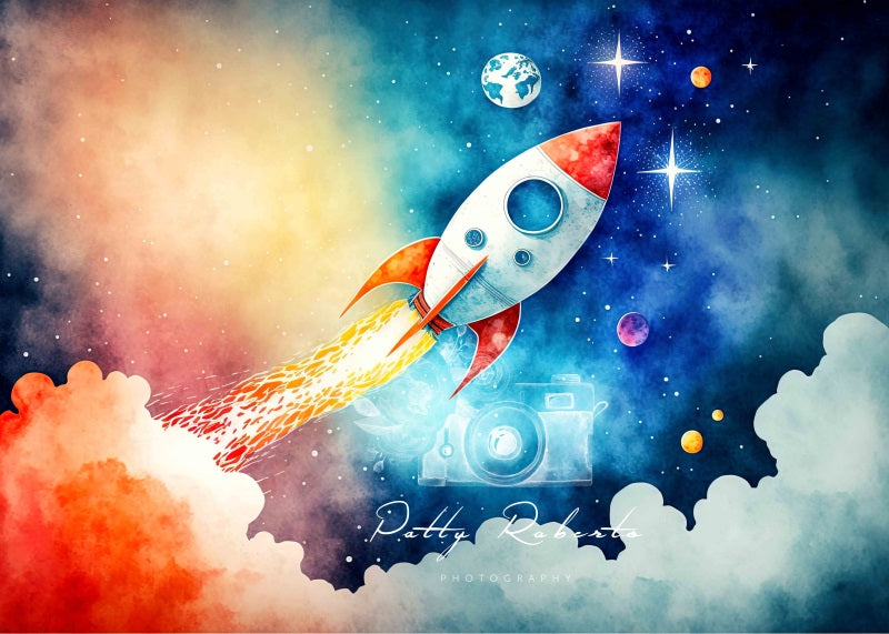 Kate Mission spatiale Garçon Toile de fond Conçu par Patty Robert - Kate Backdrop FR