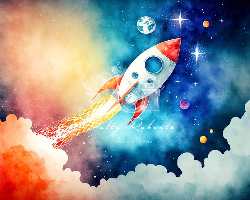 Kate Mission spatiale Garçon Toile de fond Conçu par Patty Robert - Kate Backdrop FR