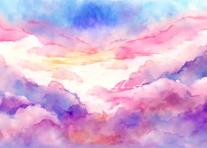 Kate Ciel Rose & Violet Nuages Toile de fond conçue par Patty Robert - Kate Backdrop FR