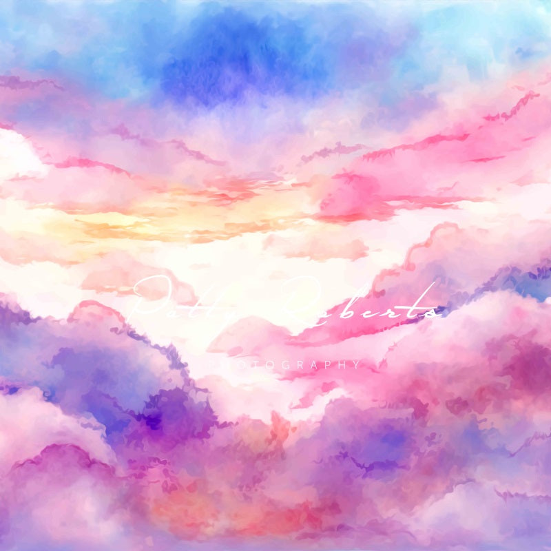 Kate Ciel Rose & Violet Nuages Toile de fond conçue par Patty Robert - Kate Backdrop FR