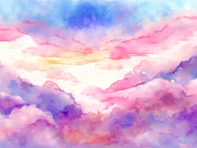 Kate Ciel Rose & Violet Nuages Toile de fond conçue par Patty Robert - Kate Backdrop FR