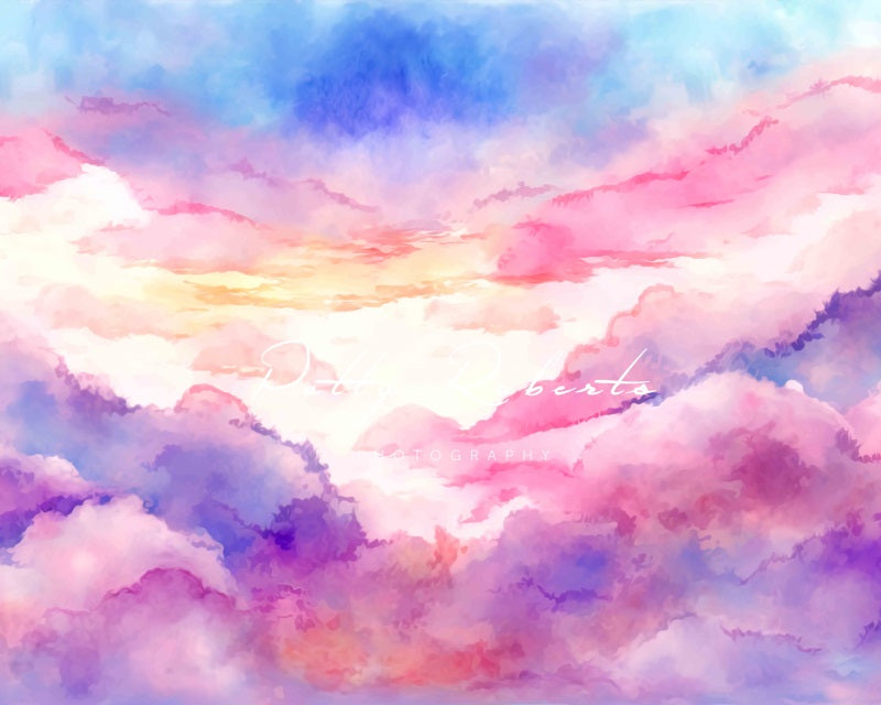 Kate Ciel Rose & Violet Nuages Toile de fond conçue par Patty Robert - Kate Backdrop FR
