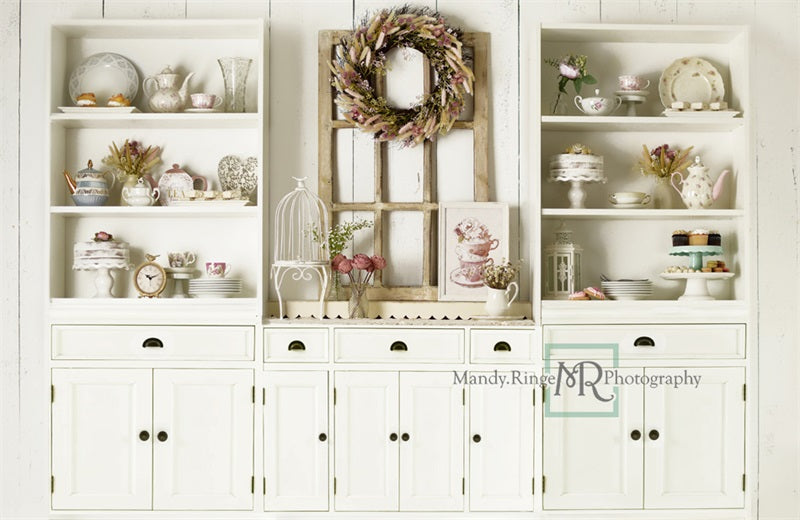 Kate Cuisine Blanc Fête des mères Couronne Toile de fond conçue par Mandy Ringe - Kate Backdrop FR