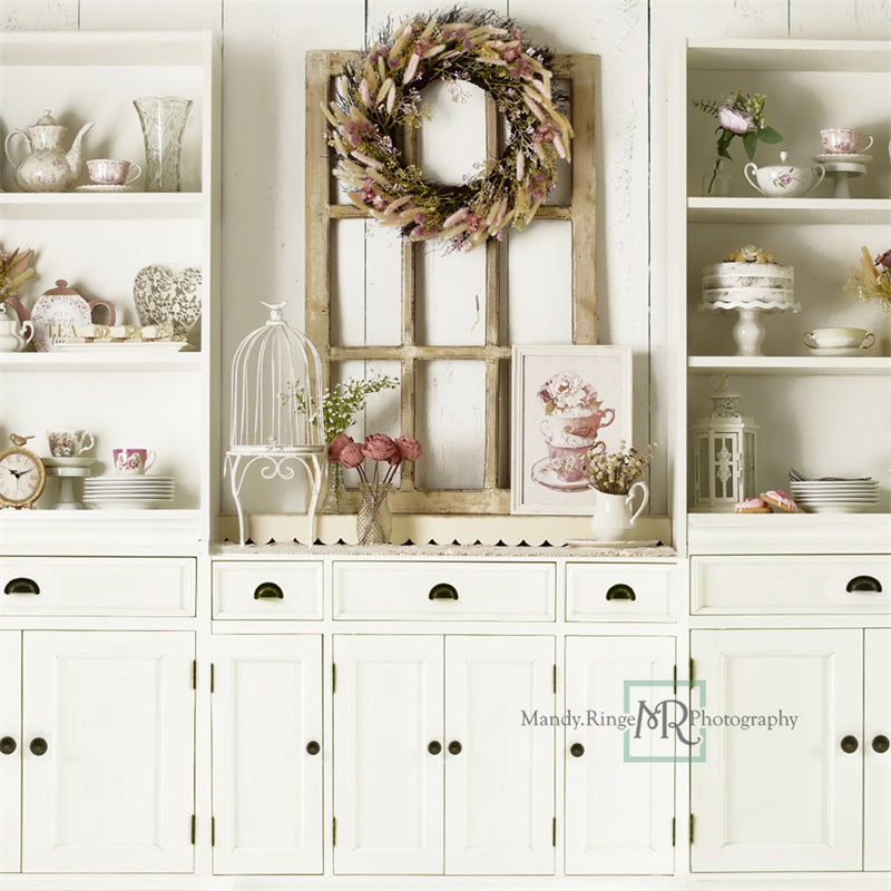 Kate Cuisine Blanc Fête des mères Couronne Toile de fond conçue par Mandy Ringe - Kate Backdrop FR