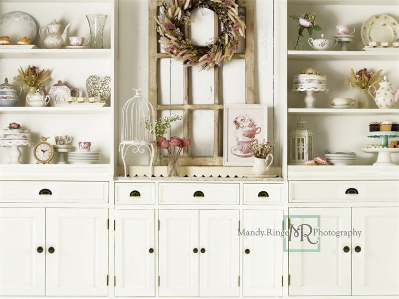 Kate Cuisine Blanc Fête des mères Couronne Toile de fond conçue par Mandy Ringe - Kate Backdrop FR