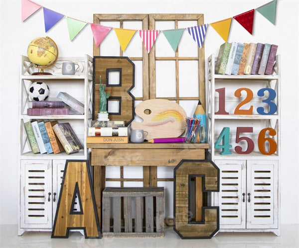 Kate Retour à l'école ABC Tableau blanc Toile de fond pour la photographie - Kate Backdrop FR