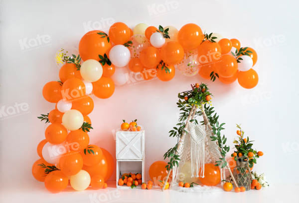 Kate Tropical Tente Ballon Orange Été Toile de fond conçu par Emetselch - Kate Backdrop FR
