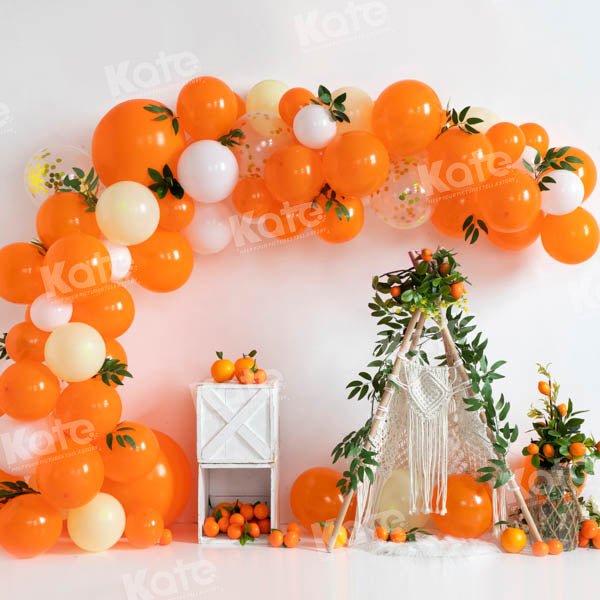 Kate Tropical Tente Ballon Orange Été Toile de fond conçu par Emetselch - Kate Backdrop FR