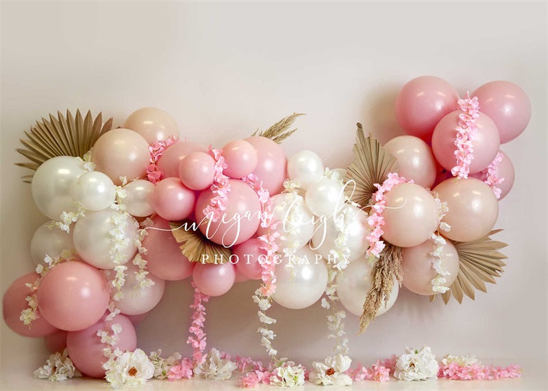 Kate Ballons Roses Floraux Toile de fond conçue par Megan Leigh - Kate Backdrop FR