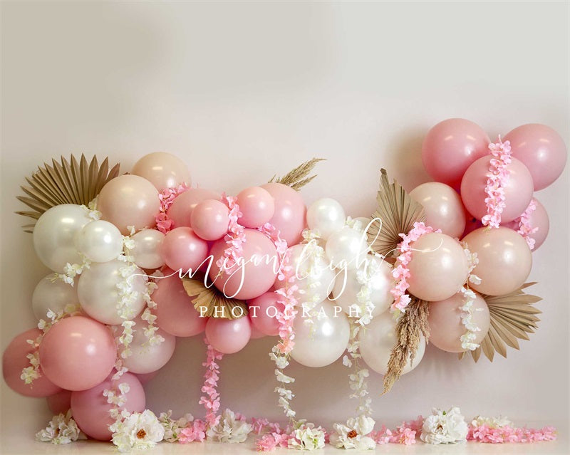 Kate Ballons Roses Floraux Toile de fond conçue par Megan Leigh - Kate Backdrop FR