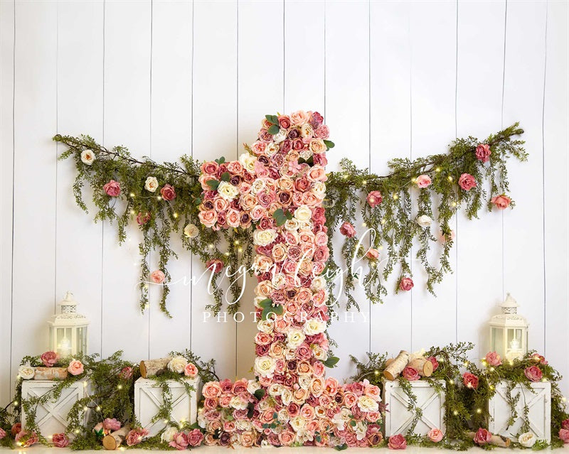 Kate Jardin floral Anniversaire Toile de fond conçue par Megan Leigh - Kate Backdrop FR