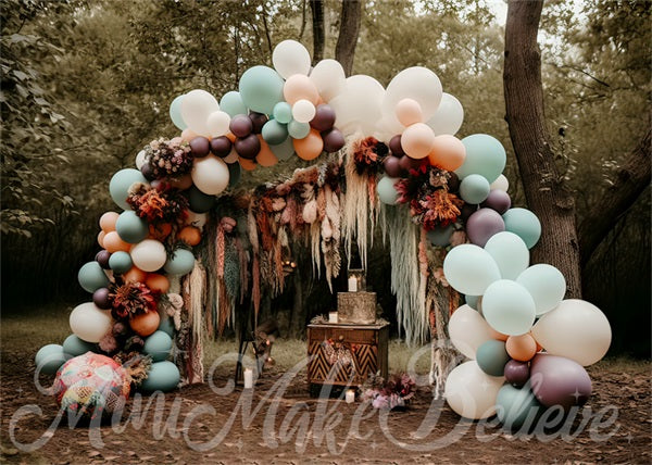 Kate Beaux-Arts Bohème Pastel Ballons Toile de fond conçue par Mini MakeBelieve - Kate Backdrop FR