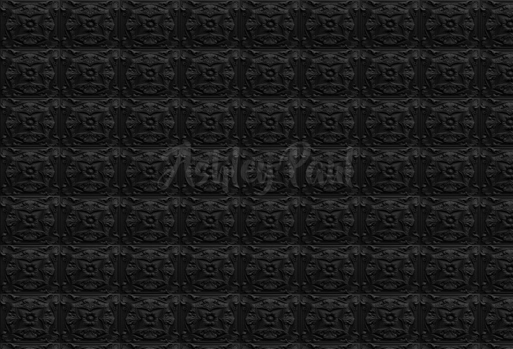 Kate Noir Boudoir Carrelage mural Toile de fond conçu par Ashley Paul - Kate Backdrop FR