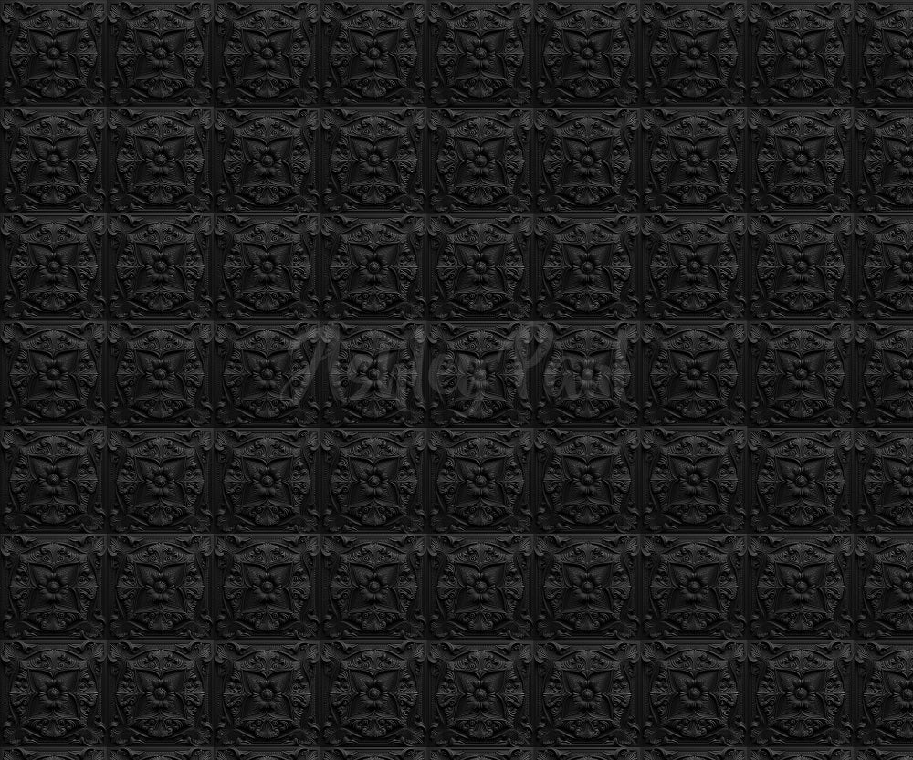 Kate Noir Boudoir Carrelage mural Toile de fond conçu par Ashley Paul - Kate Backdrop FR