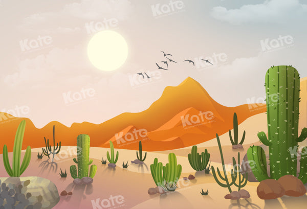 Kate Ouest Cow-boy Désert Cactus été Toile de fond conçue par GQ - Kate Backdrop FR