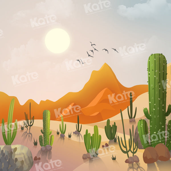 Kate Ouest Cow-boy Désert Cactus été Toile de fond conçue par GQ - Kate Backdrop FR