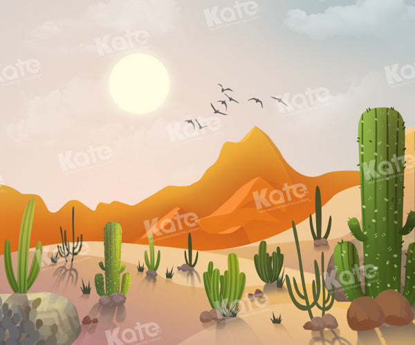 Kate Ouest Cow-boy Désert Cactus été Toile de fond conçue par GQ - Kate Backdrop FR