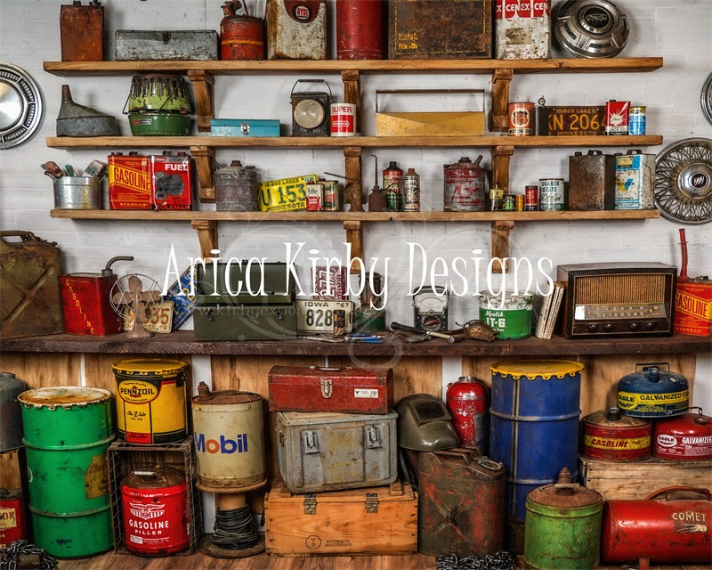 Kate Mur de garage Toile de fond conçue par Arica Kirby - Kate Backdrop FR