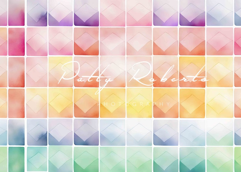 Kate Toile de fond à carreaux Chaos coloré Conçu par Patty Robert - Kate Backdrop FR