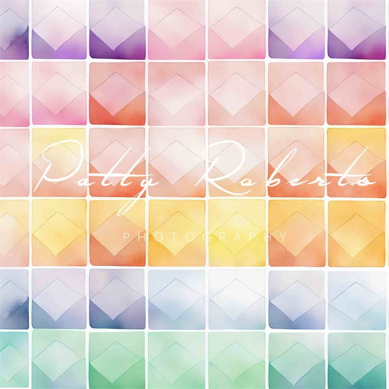 Kate Toile de fond à carreaux Chaos coloré Conçu par Patty Robert - Kate Backdrop FR