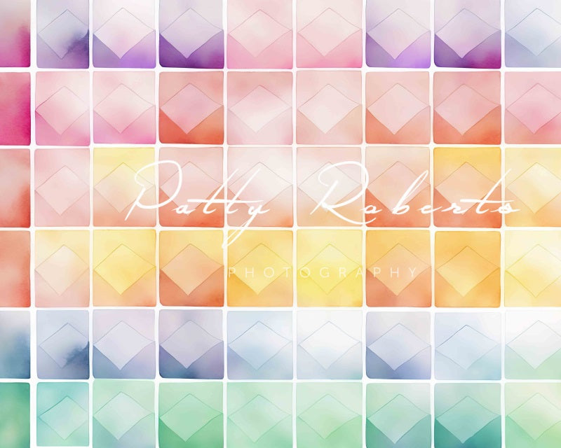 Kate Toile de fond à carreaux Chaos coloré Conçu par Patty Robert - Kate Backdrop FR