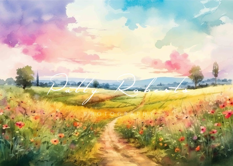 Kate Fleurs sauvages Pays des merveilles Toile de fond Conçu par Patty Robert - Kate Backdrop FR