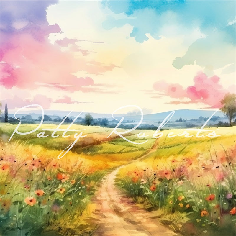 Kate Fleurs sauvages Pays des merveilles Toile de fond Conçu par Patty Robert - Kate Backdrop FR